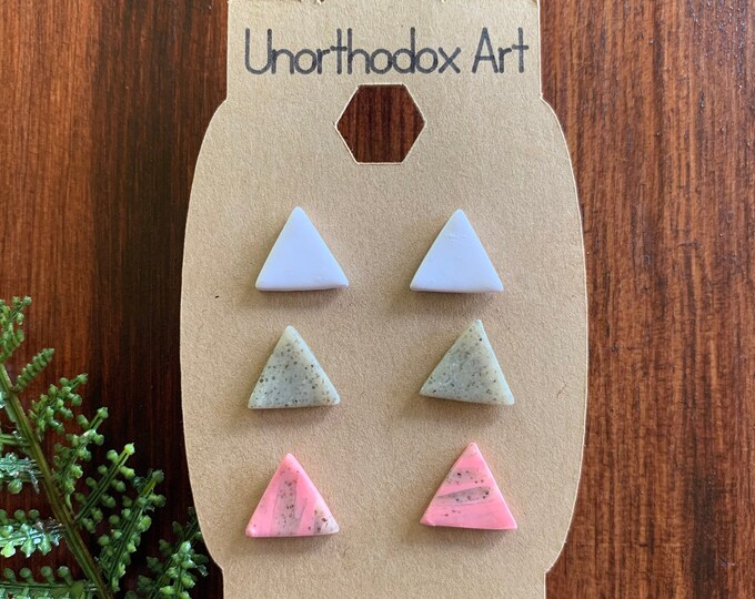Small Triangle Clay Earring Set