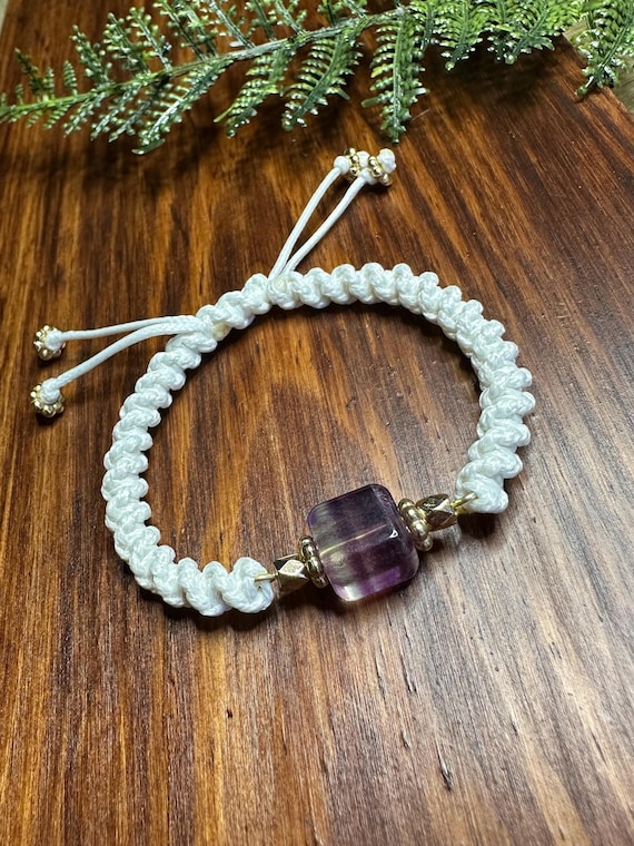 Cubed Fluorite Bracelet White