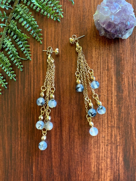 Rutilated Agate Multi Drop Earrings