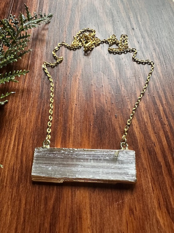 Gold Selenite Necklace