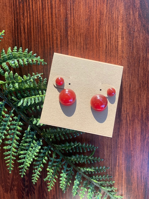 Carnelian Round Earrings