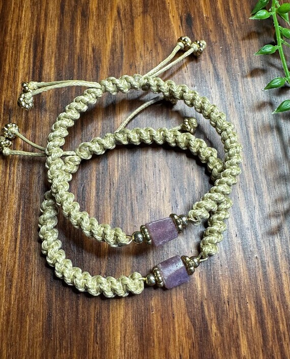 Pink Tourmaline Tan Bracelet