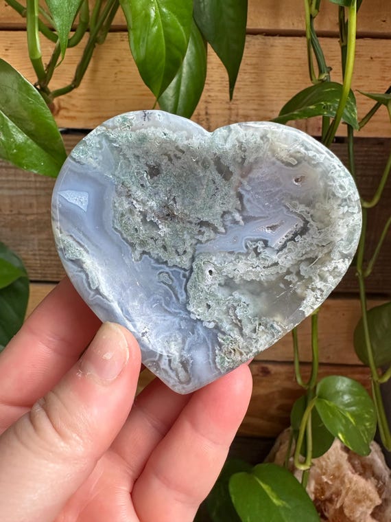 Moss Agate Heart Dish