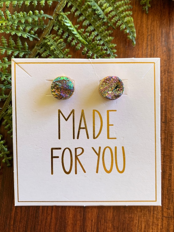 Rough Druzy Studs