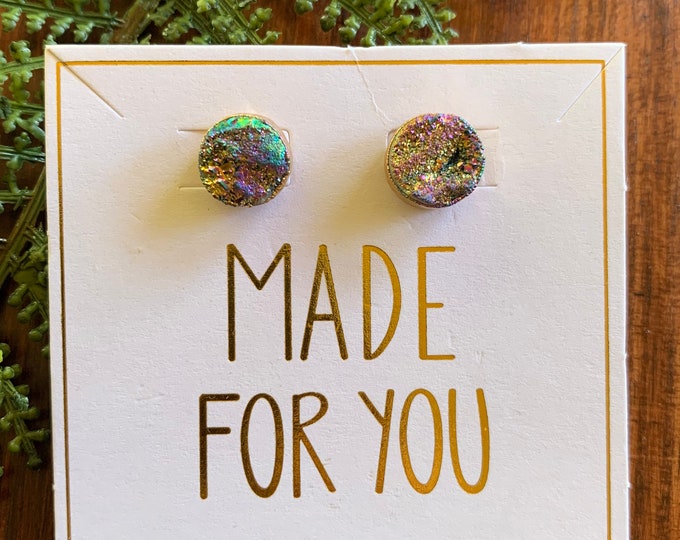 Rough Druzy Studs