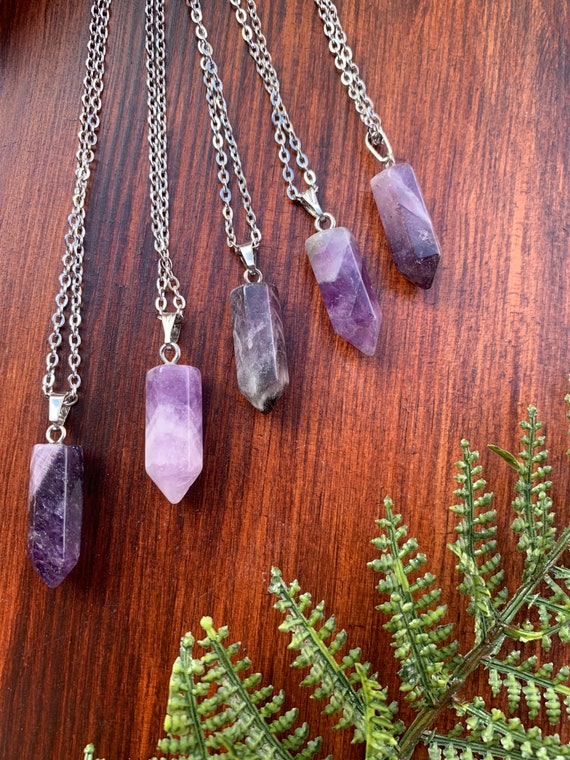 Natural Amethyst Point Necklace