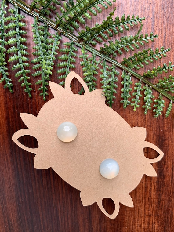 Natural Opaque Moonstone Post Earrings