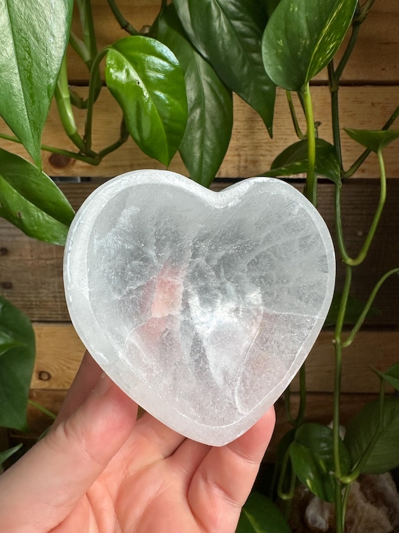 Selenite Heart Dish