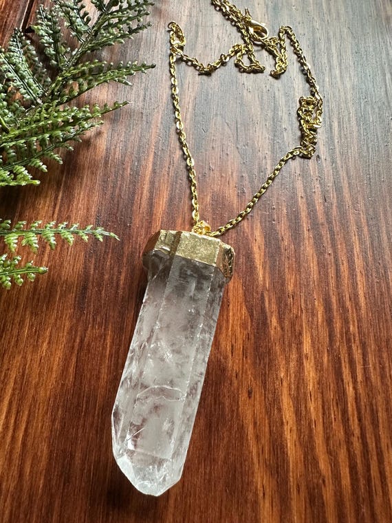 Quartz Point Gold Necklace