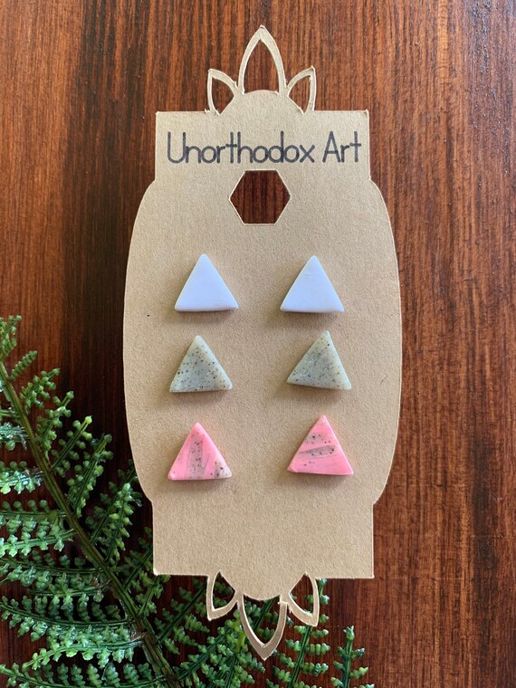 Small Triangle Clay Earring Set