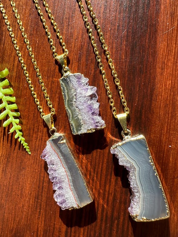 Sliced Amethyst Necklace
