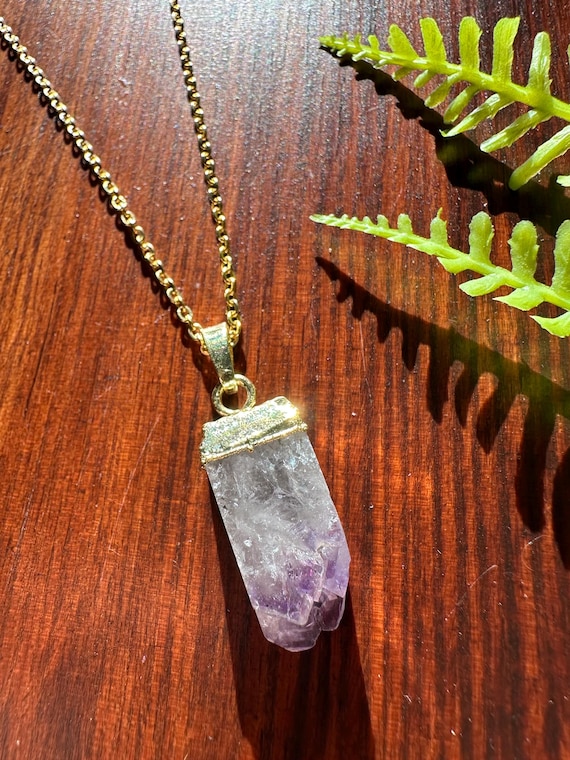 Amethyst Pointed Cubed Necklace