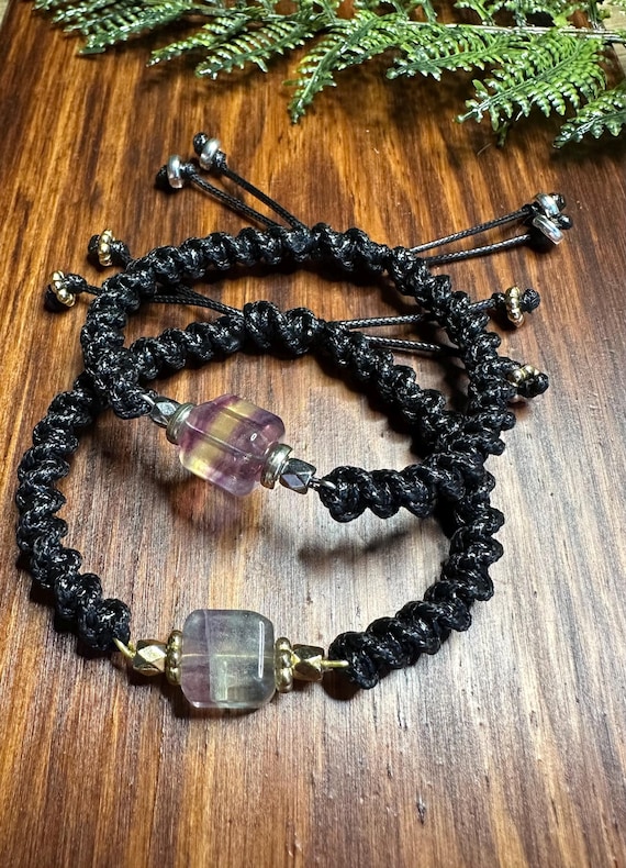 Cubed Fluorite Bracelet Black