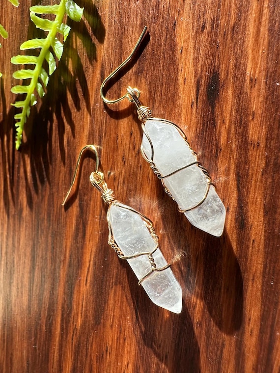 Wrapped Quartz Earrings