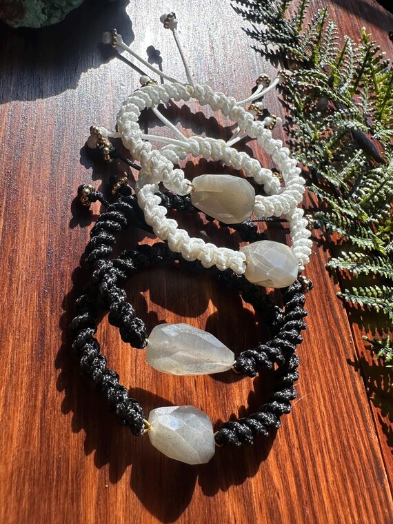 Moonstone Faceted Adjustable Bracelet