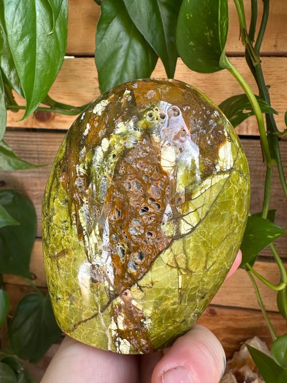 Polished Green Opal Stone, Freeform