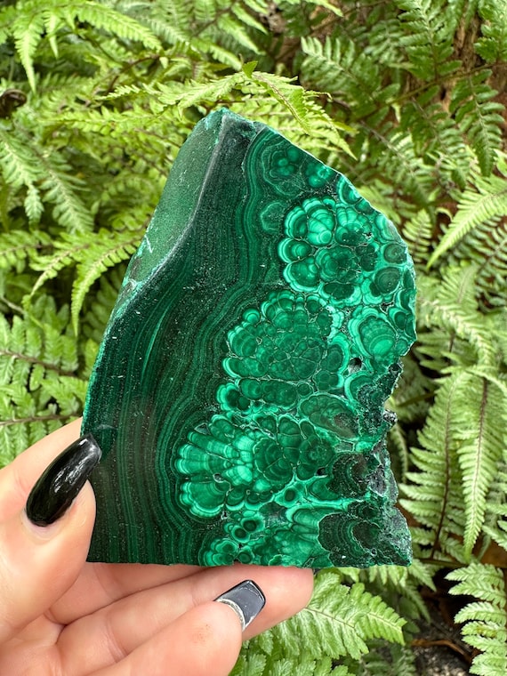 Malachite Specimen Green Stone Gift For Rock Lovers Polished Gemstone Home Decor Gift For Mineral Collectors