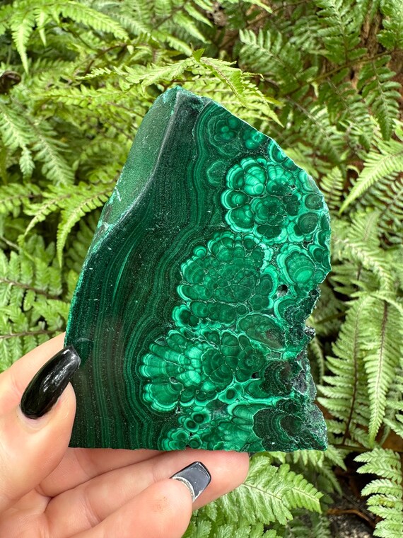 Malachite Specimen Green Stone Gift For Rock Lovers Polished Gemstone Home Decor Gift For Mineral Collectors