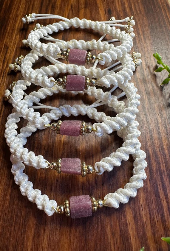Pink Tourmaline White Bracelet