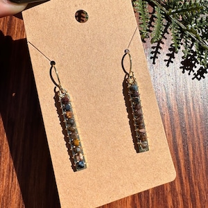 Cubed Pietersite Wrapped Earrings