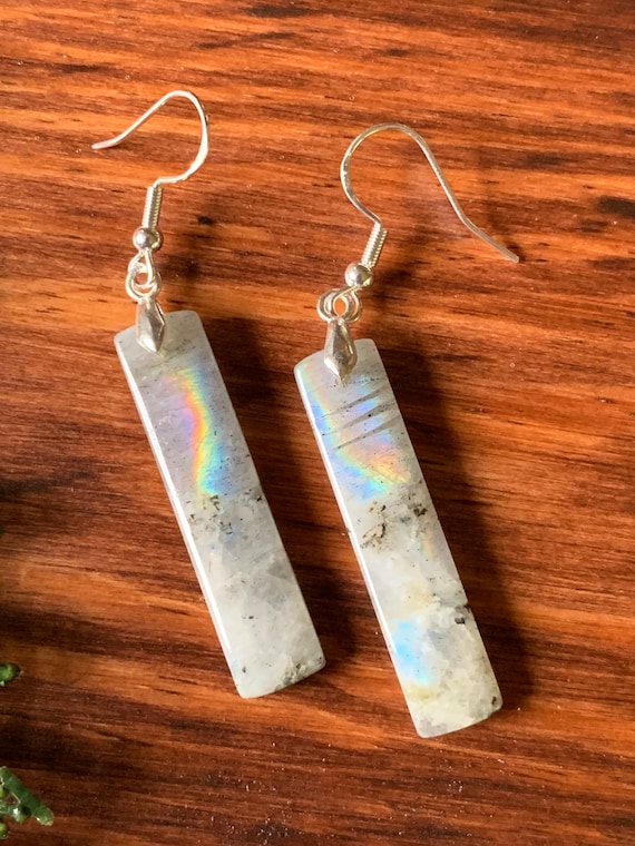 Elegant Labradorite Drop Earrings