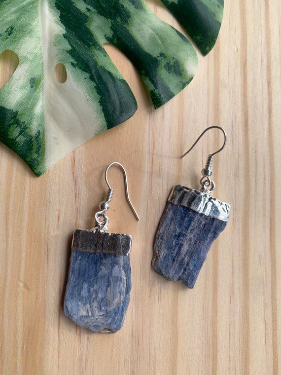 Rough Kyanite Earrings / Silver Solder