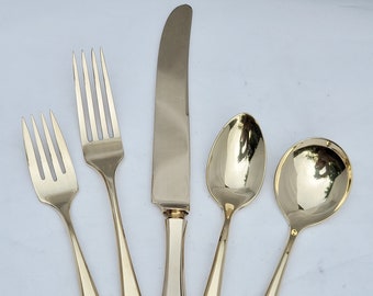 Vintage Dirigold Dirilyte Goldware Regal Flatware Silverware Fork Knife Spoon