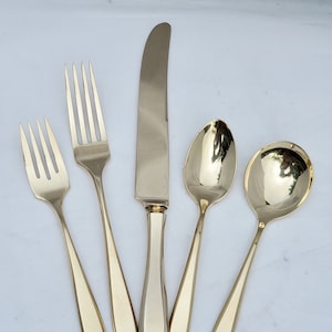 Vintage Dirigold Dirilyte Goldware Regal Flatware Silverware Fork Knife Spoon