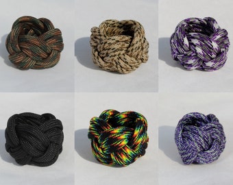 Cub Boy Venture Scout Neckercheif Slide Woggle Paracord Turk Head Knot Handmade
