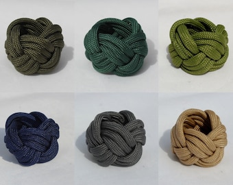 Cub Boy Venture Scout Neckercheif Slide Woggle Paracord Turk Head Knot Handmade