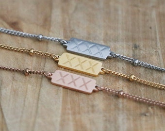 Amsterdam Bracelet | Bead Chain Bracelet | Stainless Steel Triple X Bracelet | Thin Satellite Chain Bracelet | Amsterdam Gift Idea | Ajax