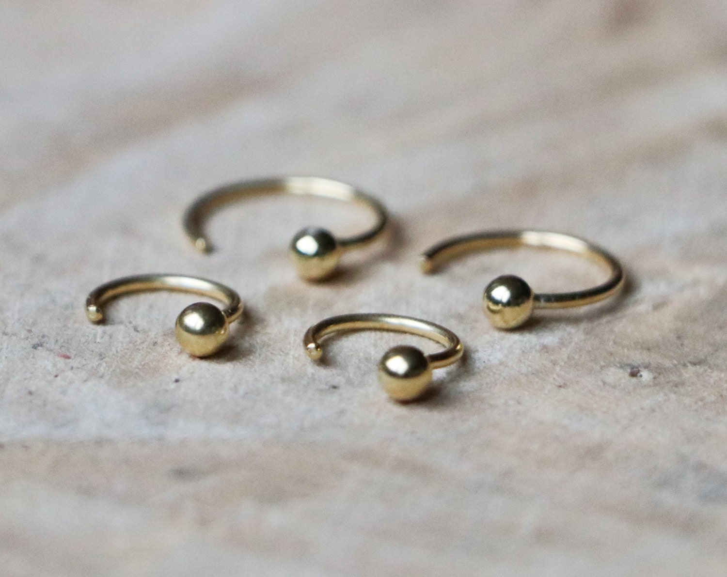 Sterling Silver Hug Hoops | Tiny Minimalist Hug Earrings | Gold Ball Hoops | Ball End Hoop Earrings | 18K Gold Hugger | Dot Open Hoop