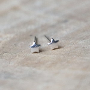 Tiny Star Studs | Star Earrings | Sterling Silver Rose Gold Plated Little Star Stud | Minimal Star Earring | Rose Gold Stars Stud Earrings