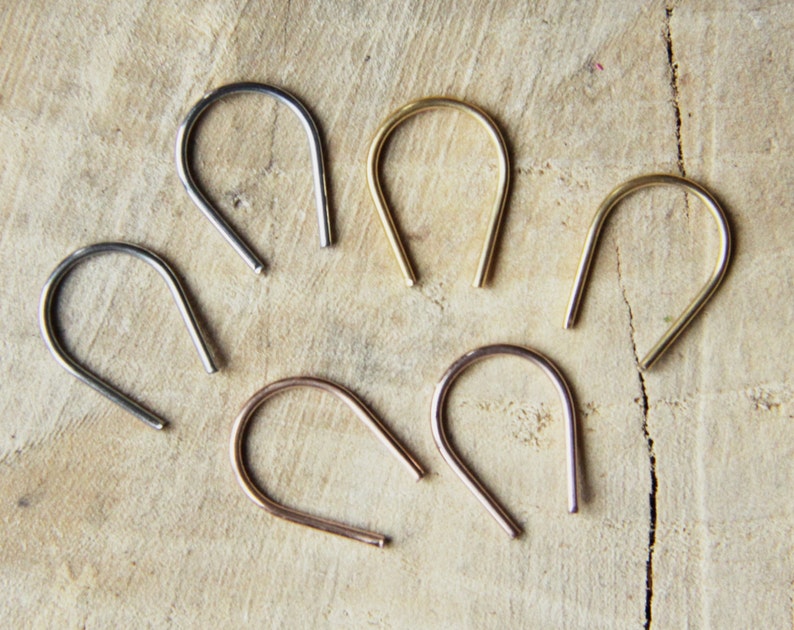 Horseshoe Earrings Tiny Minimalist Rose Gold Earhook Etsy