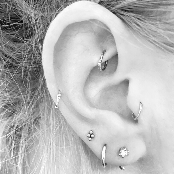 Hugging hoop earrings silver clearance