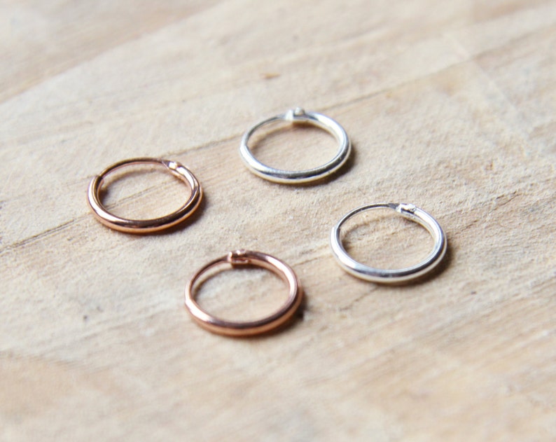 Kleine ringetjes Zilveren ringetjes Minimalistische oorbellen Kleine Zilveren Hoops Sterling Zilver 925 10mm Oor Ringen afbeelding 1