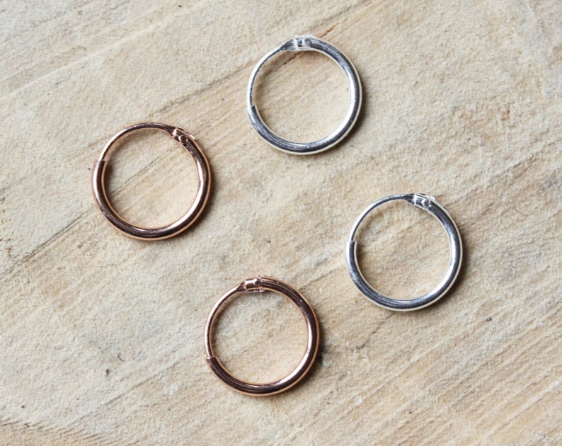 Kleine ringetjes Zilveren ringetjes Minimalistische oorbellen Kleine Zilveren Hoops Sterling Zilver 925 10mm Oor Ringen afbeelding 2