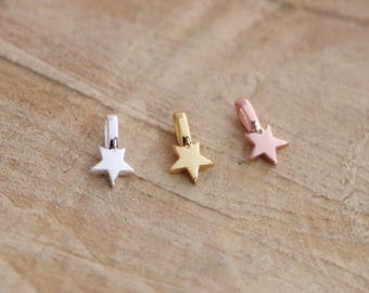 Sterling Silver 925 Star Pendant | Rose Gold Star Charm | Sky Star Charm Pendant | 18K Rose Gold Plated | Gold Star Pendant