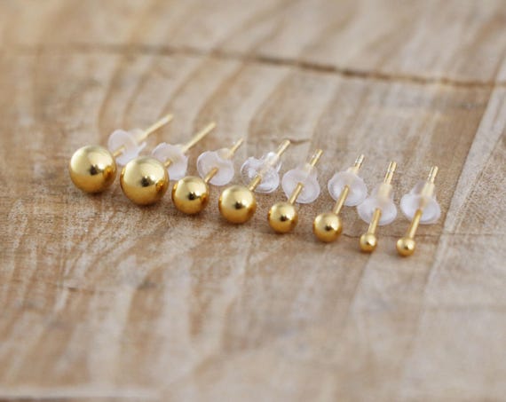 5mm sterling silver ball stud earrings .925 x 1 pair balls beads studs