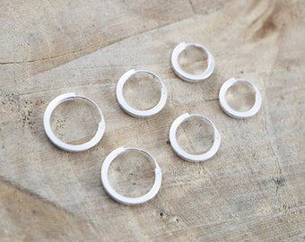 MIORE Boucles D'oreilles Femme, Creoles Argent Femme, Créoles En Argent 925, Boucles D Oreilles Anneaux Avec Pierres De Zircone, Créoles 16.5 Mm Diamètre, Bijoux Femme Hypoallergéniques : Miore