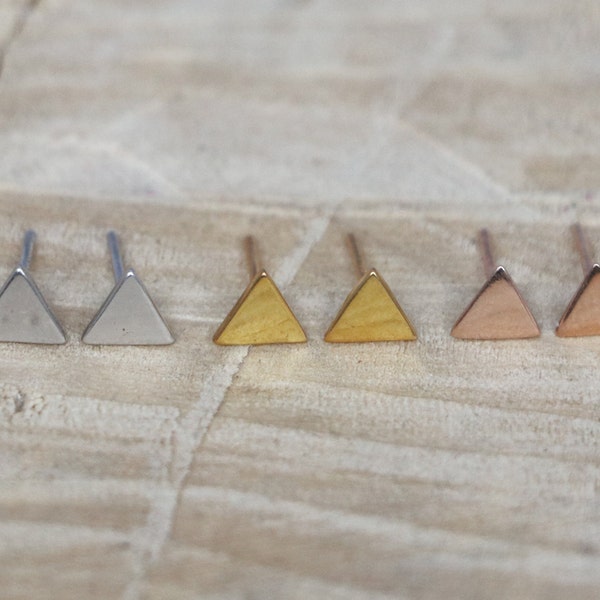 Triangle Studs | Triangle Earrings | Sterling Silver 925 Triangle Earring | Minimal Geometric Earring | Geometric Studs