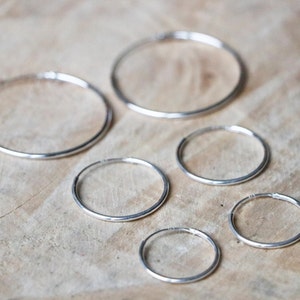 Sterling Silver Hoop Earrings | Minimalist Hoops | Silver 15 mm 20 mm 30 mm Hoops | Hoop Earrings | Sterling Silver 925 Hoops
