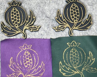 Pomegranate Reversible Block Stamps