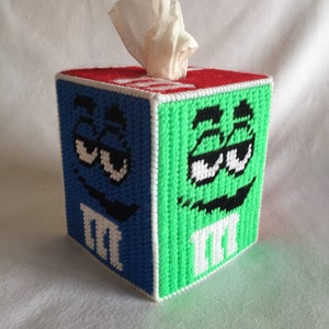 M & M's Candies - Plastic Canvas Tissue Box Cover - TBC - Tissue Topper