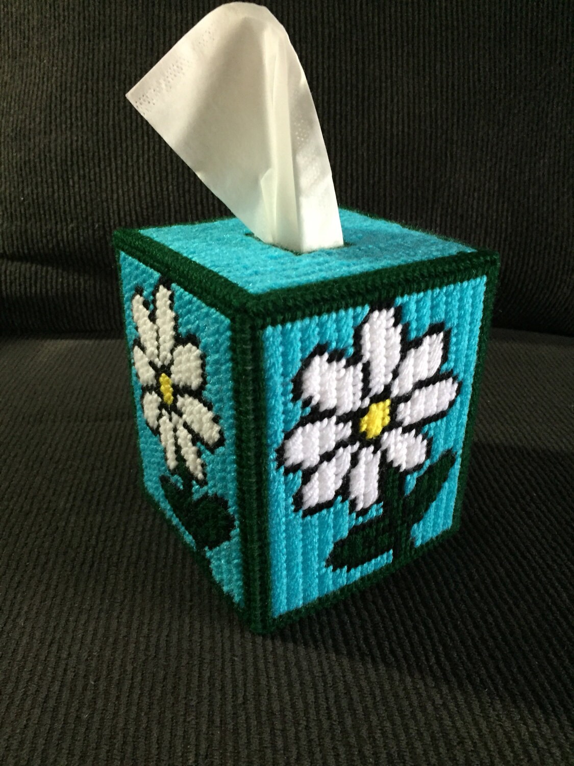 Daisy Plastic Canvas Tissue Box Cover Tissue Topper TBC | Etsy
