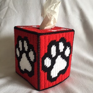 Dog - Dog Lover - Paw Print - Plastic Canvas Tissue Box Cover - Tissue Topper - TBC - Animal Lover