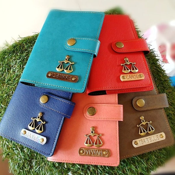 Personalized Clip Button Passport Holder with Name & Charm.