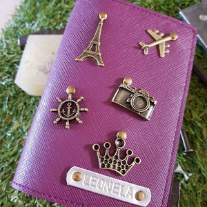 Personalized Metallic Passport Holder with 1 Charm image 10