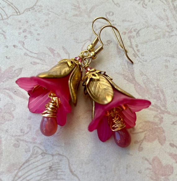 Fairy Flower Earrings Lucite Flower Jewelry Floral Earrings Victorian Style Jewelry Lucite Earrings Jewelry for Women Gift for Her Etsy Canada