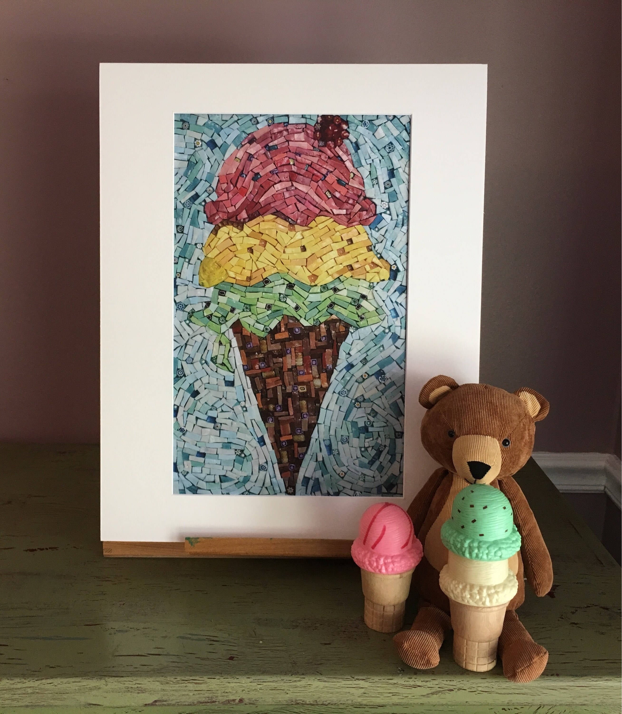 Mosaic Art Print Digital Art Print Ice Cream Print Art Etsy